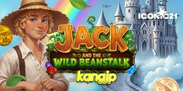 Tampilan visual slot Jack and the Wild Beanstalk dengan elemen pohon kacang yang tumbuh di gulungan.